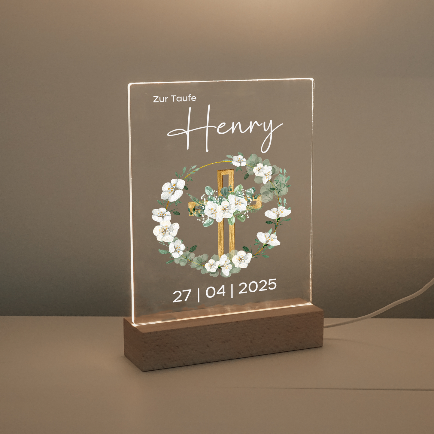 Personalisierte Nachtlampe - Geschenkidee zur Taufe