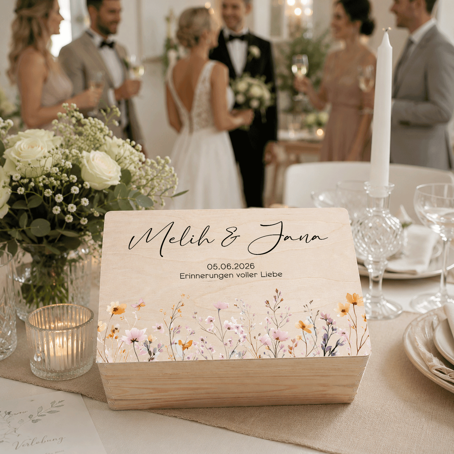 Erinnerungskiste | Standesamt, Verlobung, Hochzeit - Romantische Wildblumen