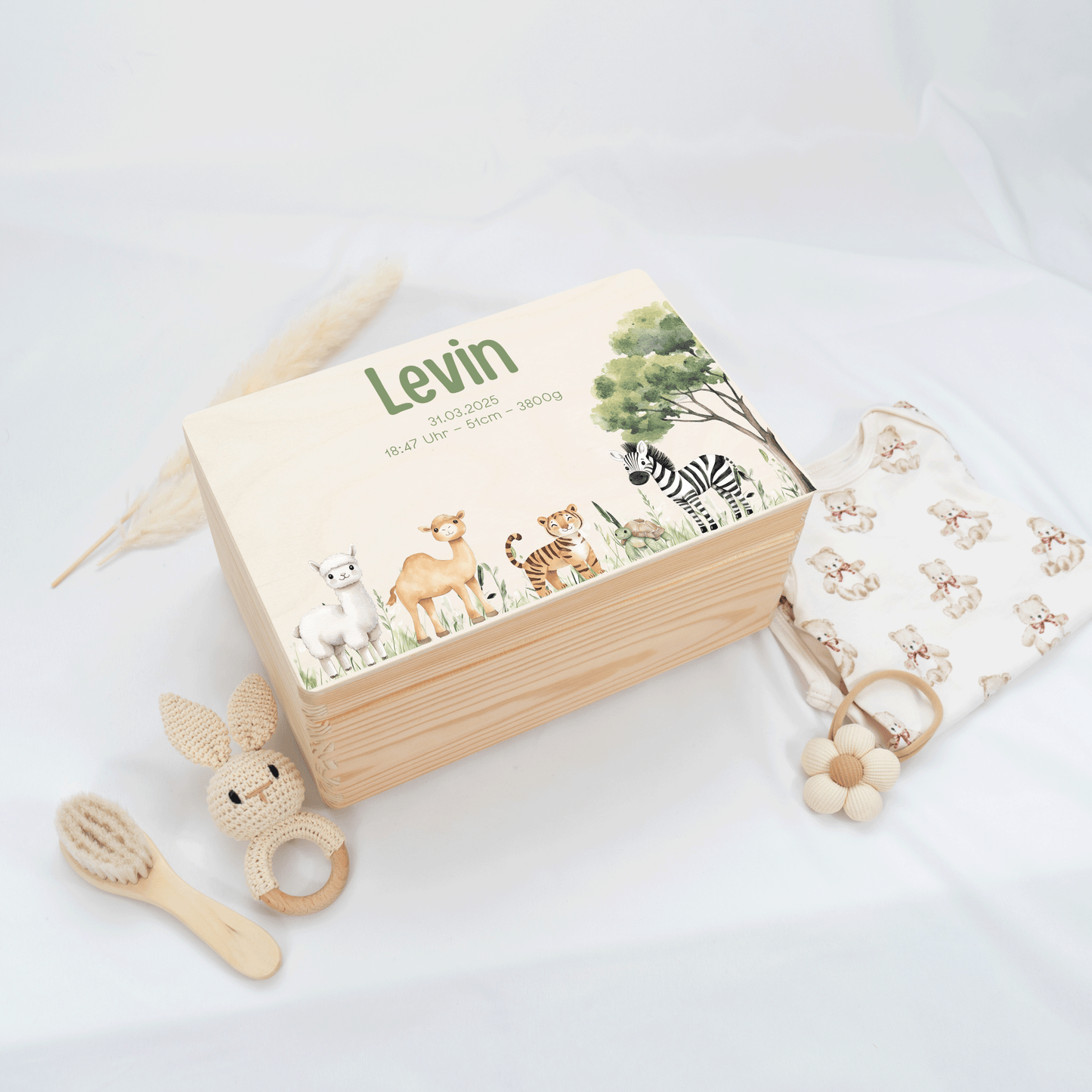 Personalisierte Erinnerungskiste - Woodland Safarifreunde