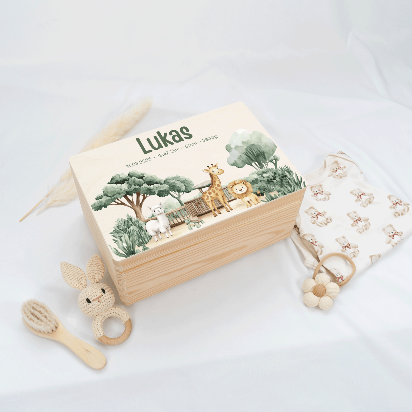 Personalisierte Erinnerungskiste - Woodland Safari