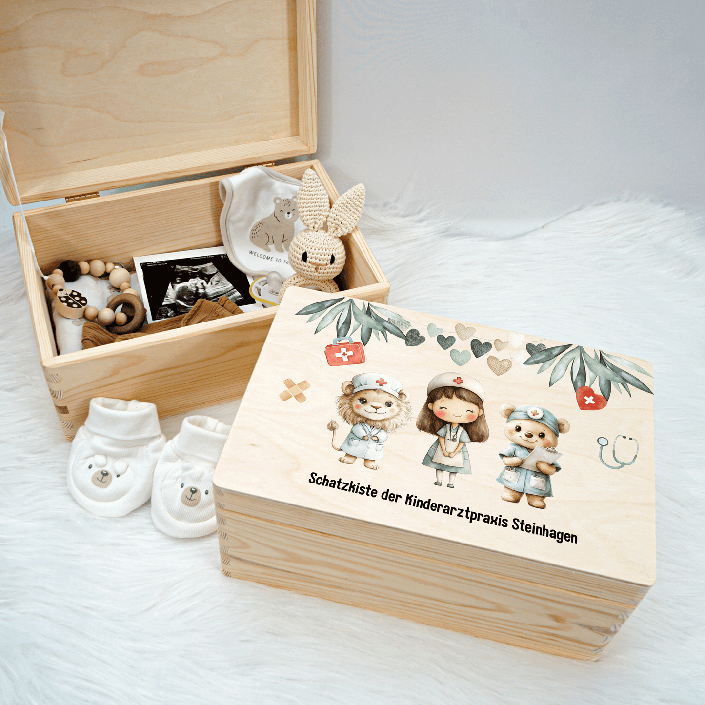 Personalisierte Erinnerungskiste - Kinderarzt Design