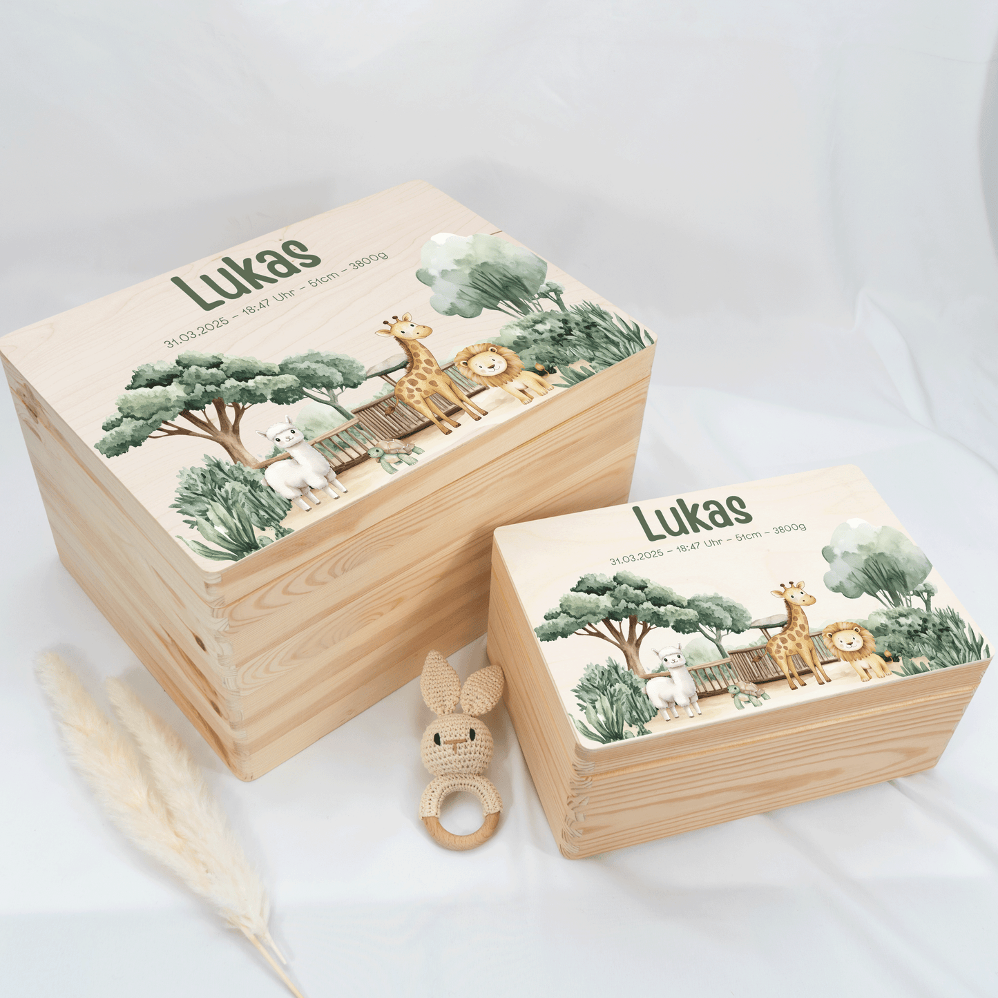 Personalisierte Erinnerungskiste - Woodland Safari
