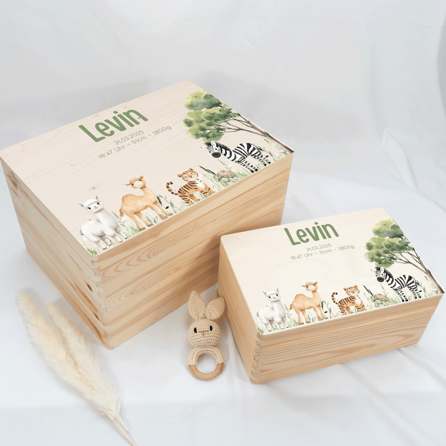 Personalisierte Erinnerungskiste - Woodland Safarifreunde
