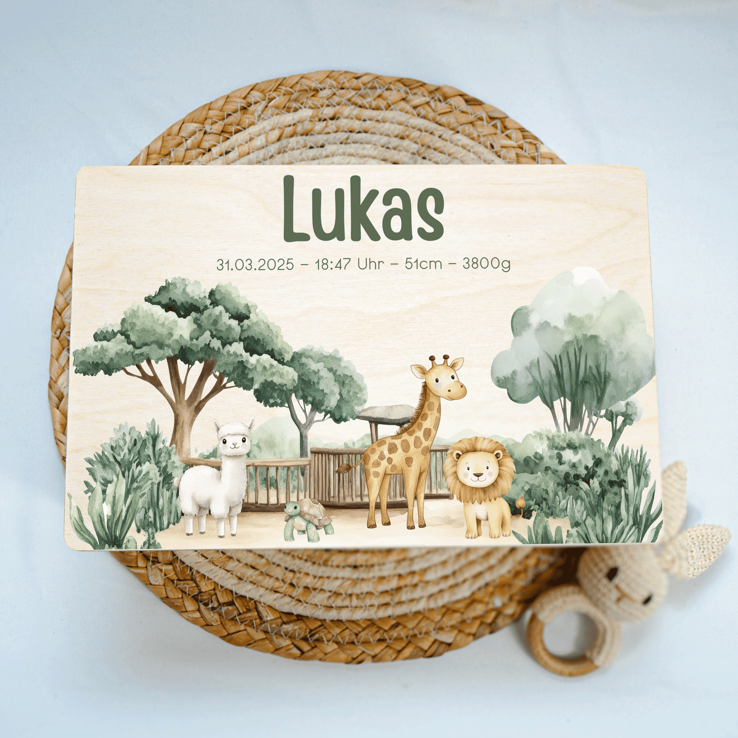Personalisierte Erinnerungskiste - Woodland Safari