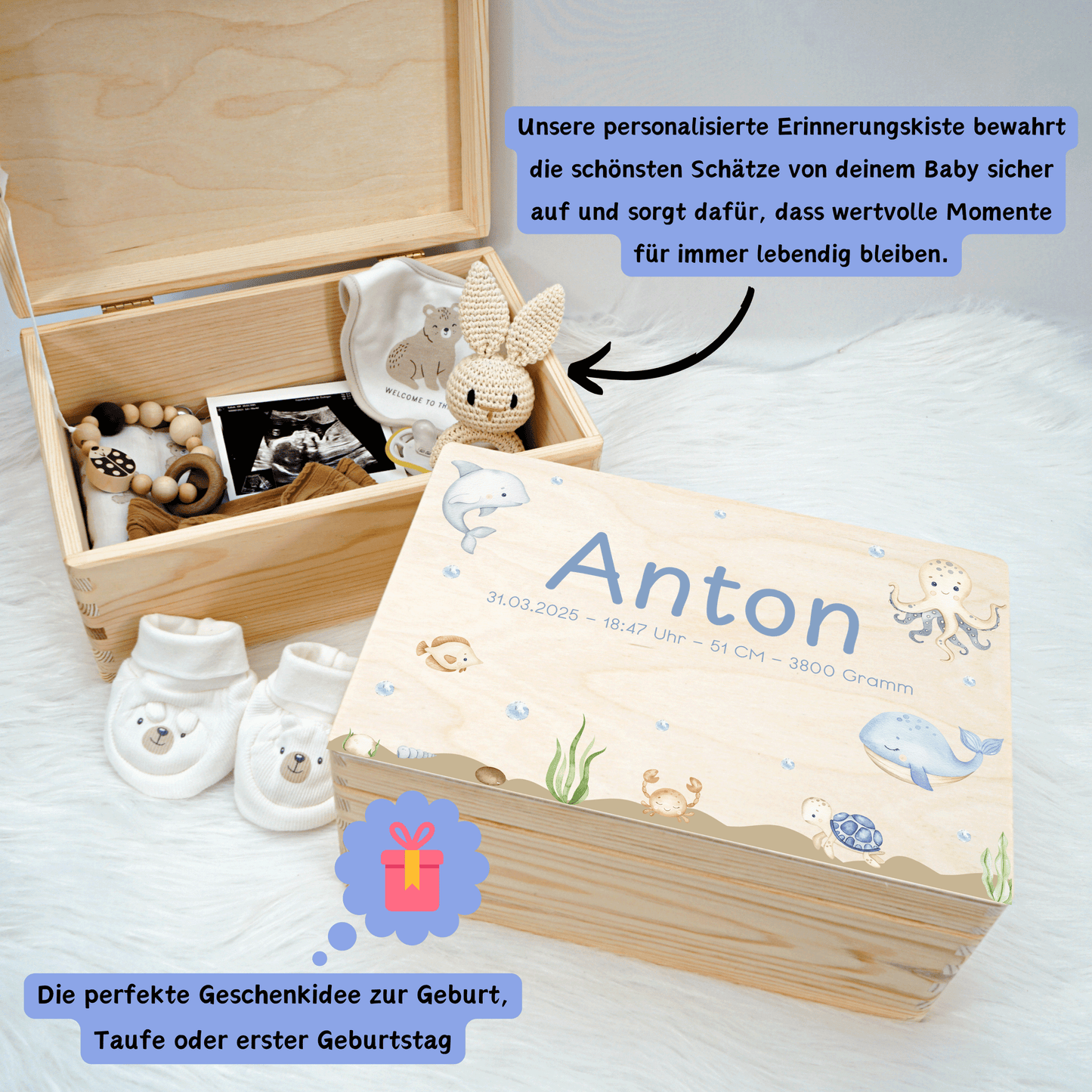 Personalized Memory Box - Baby Lion