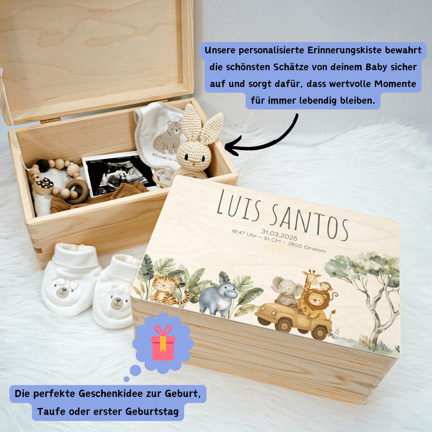 Personalized Memory Box - Baby Lion