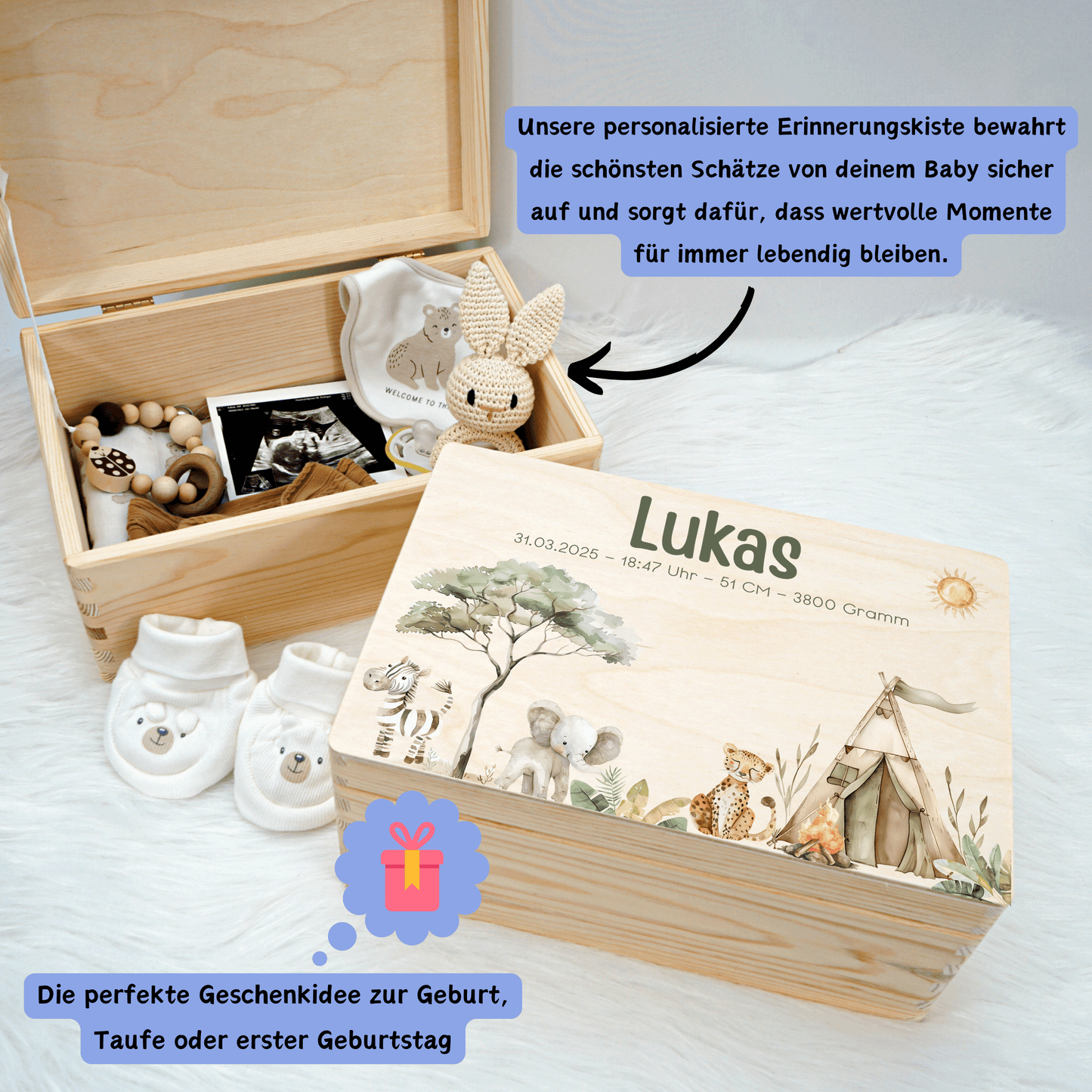 Personalized Memory Box - Baby Lion
