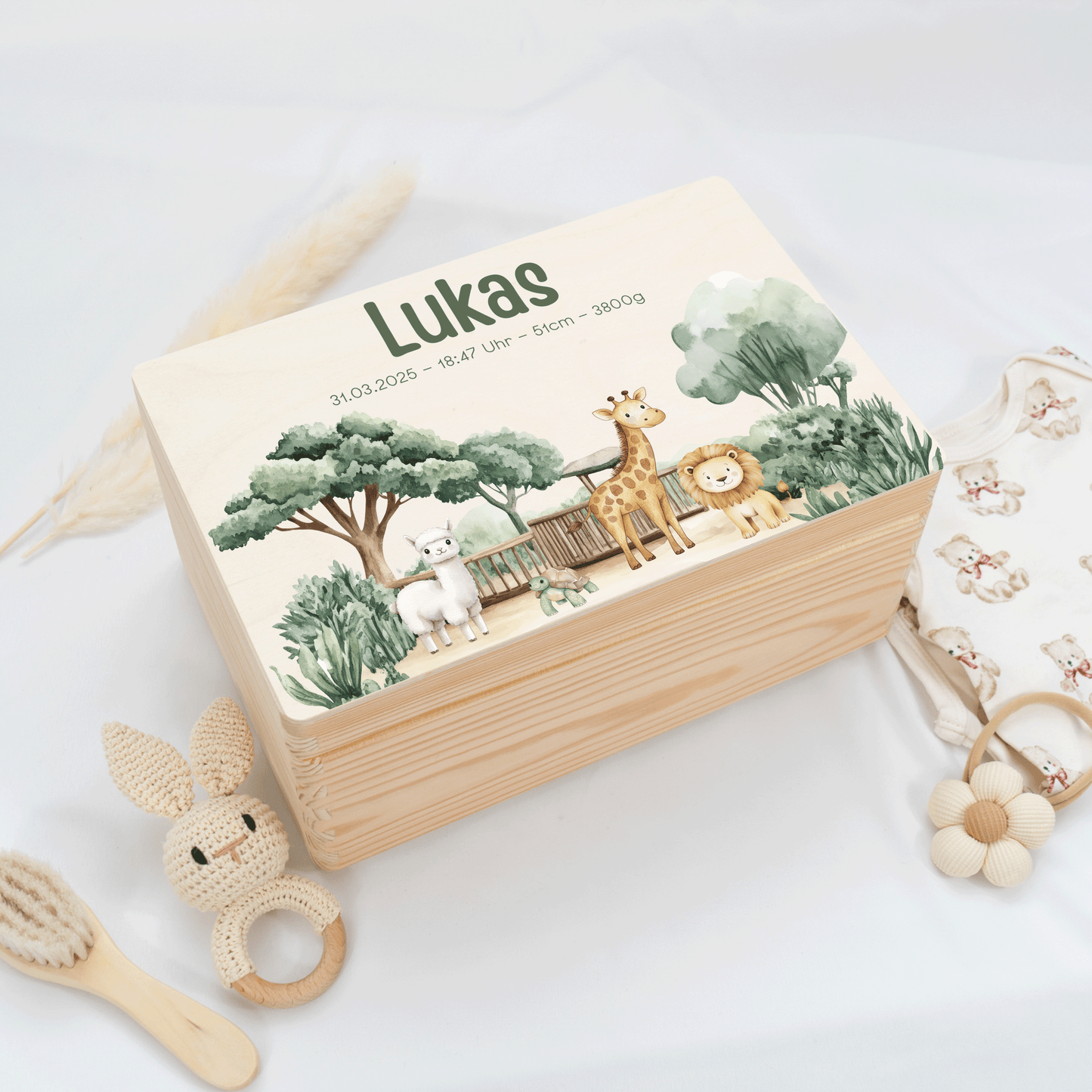 Personalisierte Erinnerungskiste - Woodland Safari