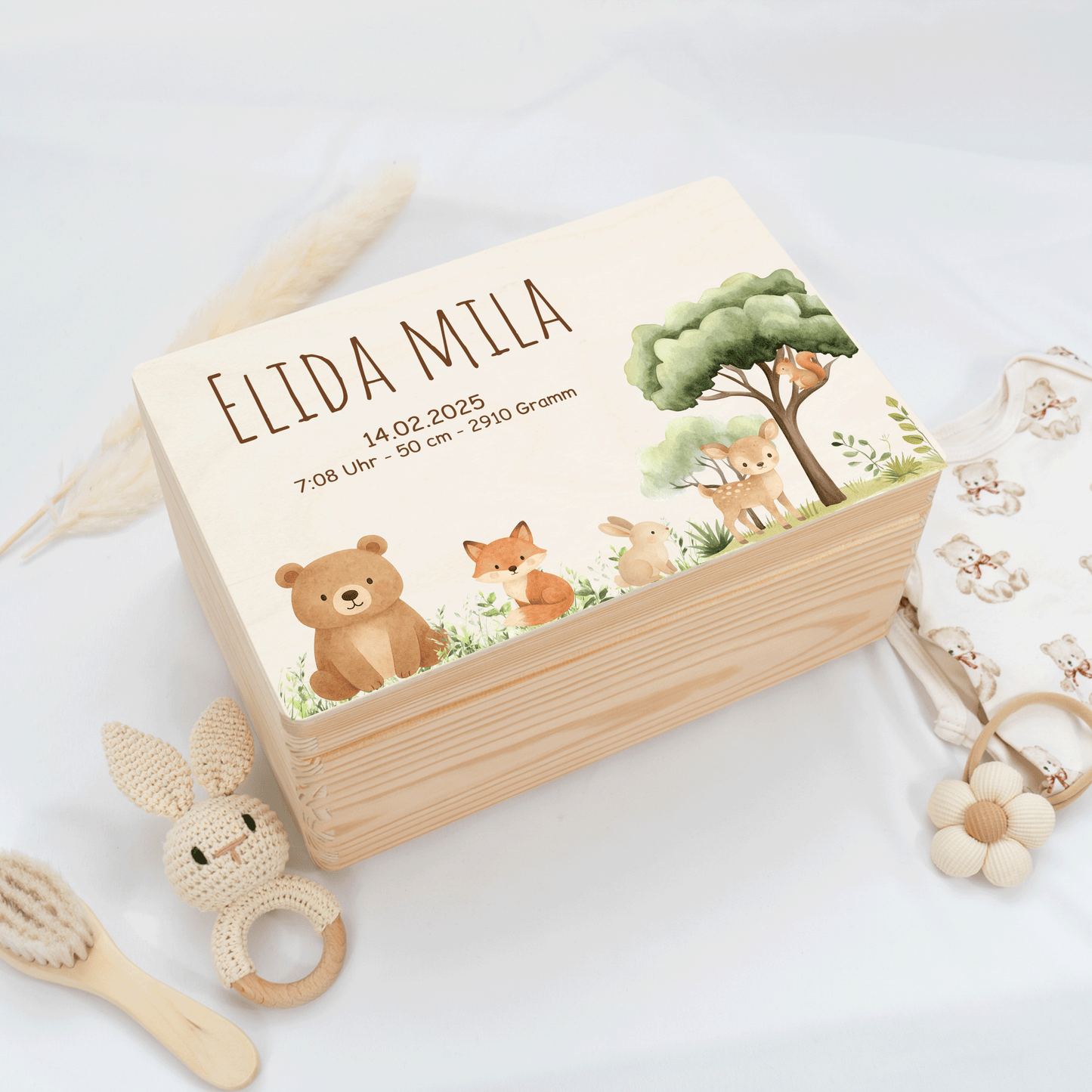 Personalisierte Erinnerungskiste - Baby Safari