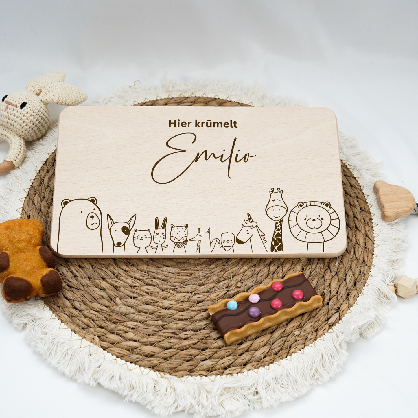 Breakfast Board Personalized - Baby Deer Boy