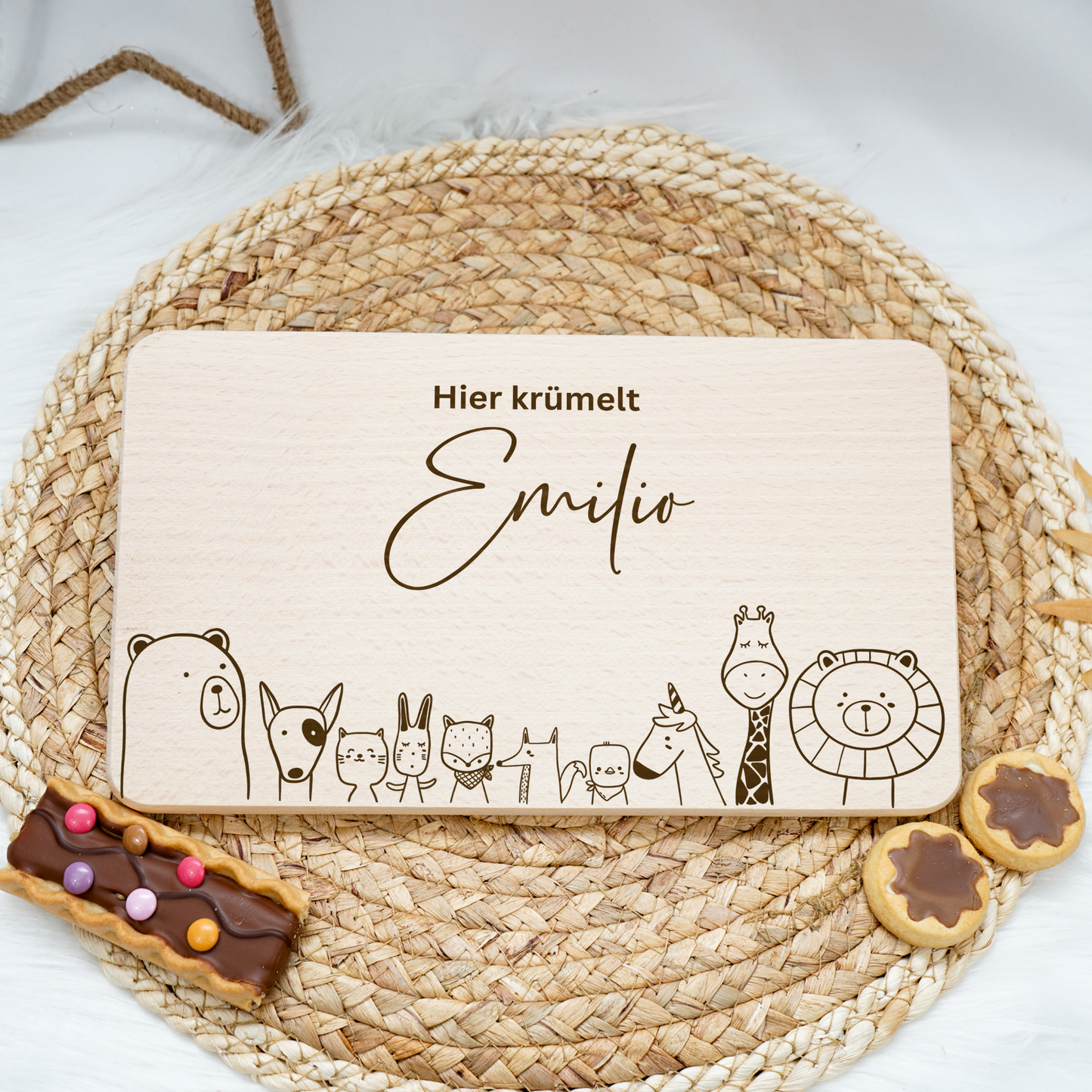 Breakfast Board Personalized - Baby Deer Boy