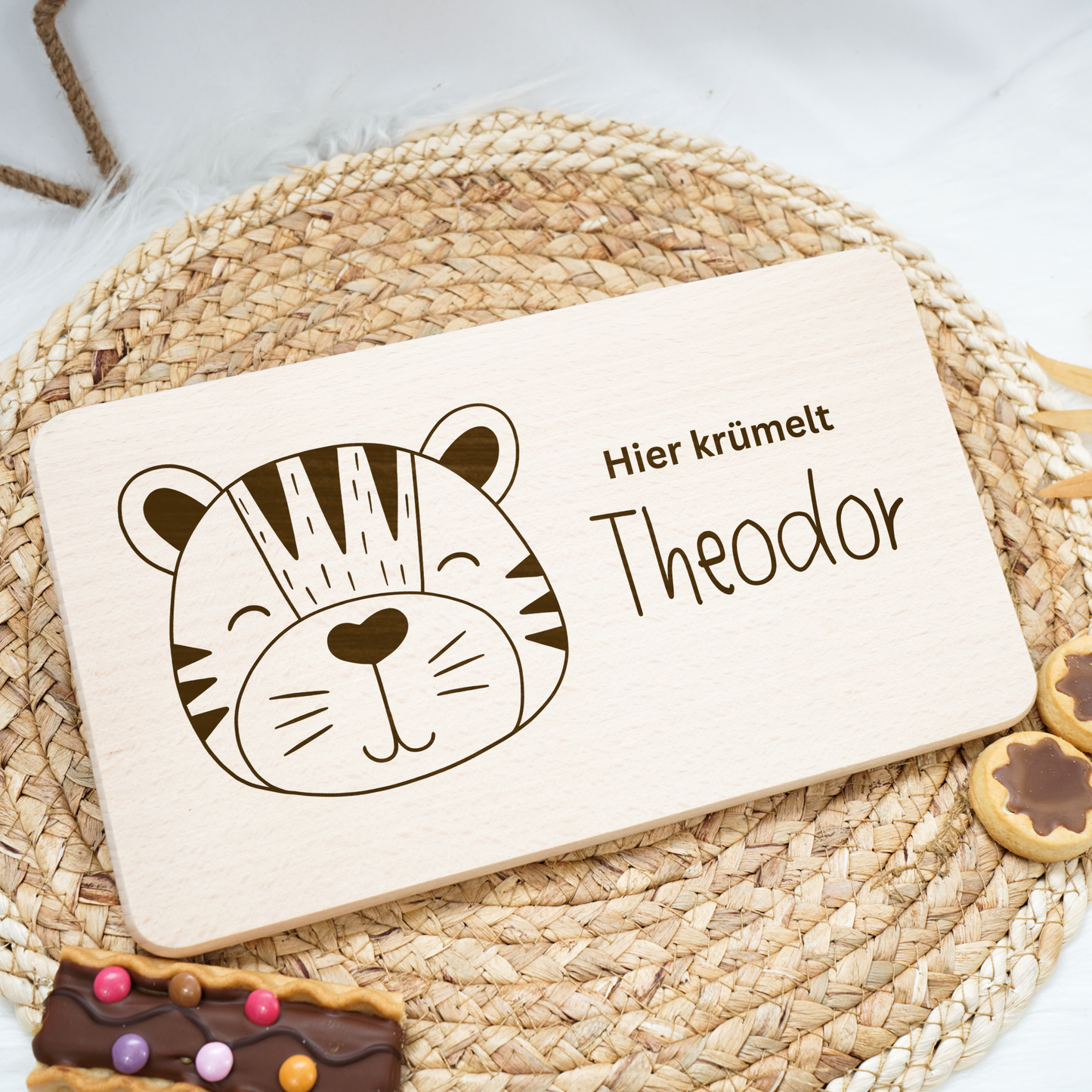 Frühstücksbrettchen Personalisiert - Babytiger