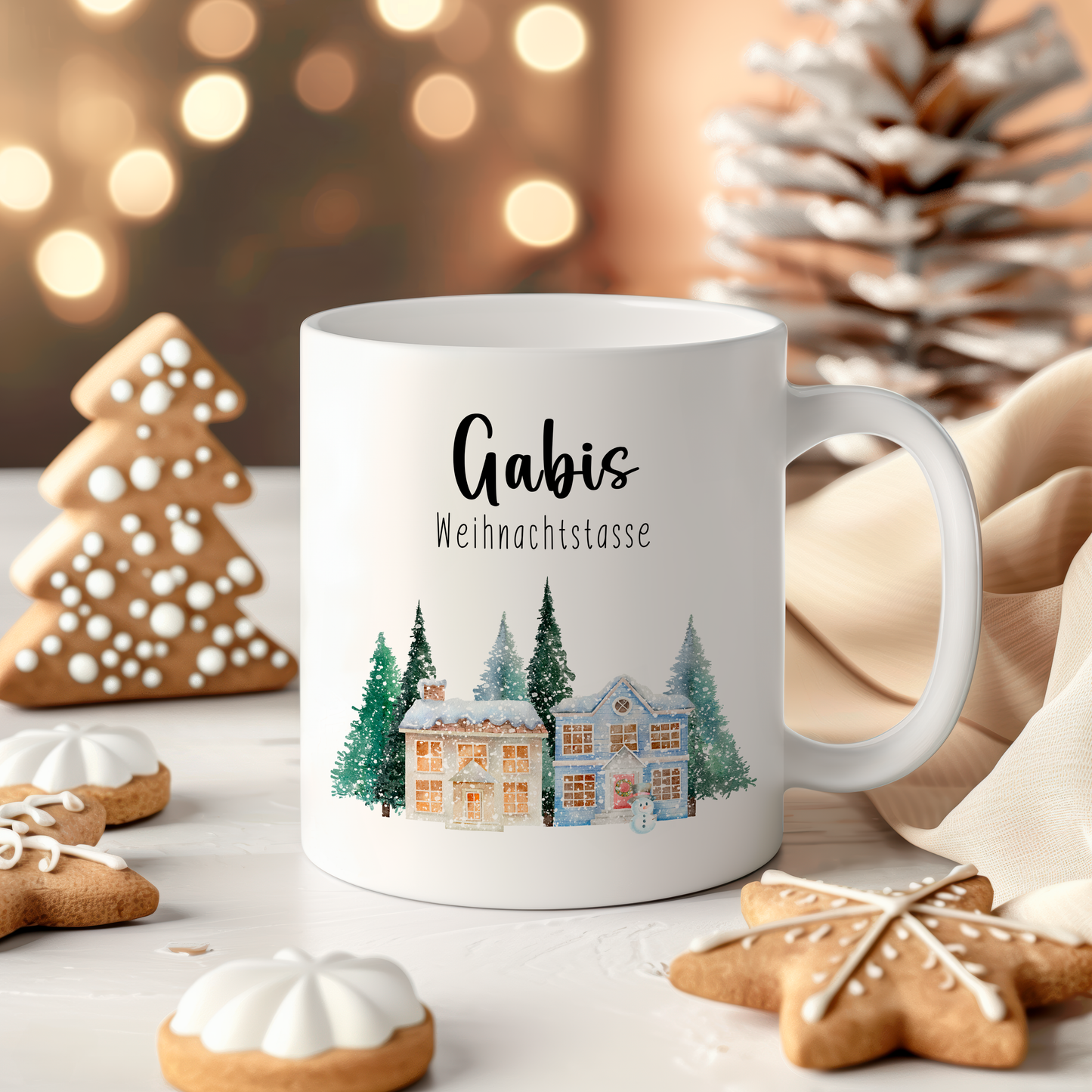 Weihnachtstasse Personalisiert - Weihnachtswald