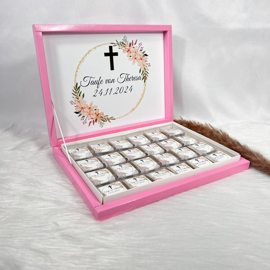 Schokobox Personalisiert - Taufe Rosa