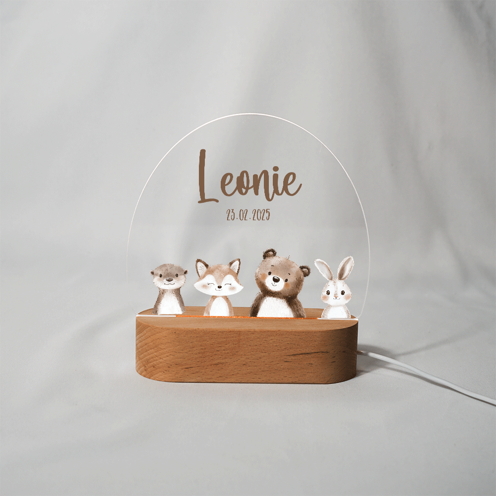 Geschenkset zur Geburt - Personalisierte Erinnerungskiste & Nachtlampe