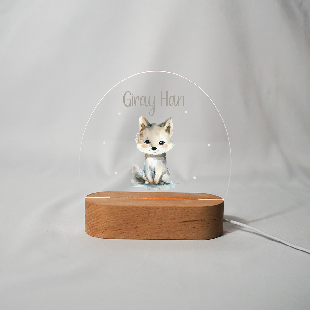 Personalisierte Nachtlampe LED - Baby Wolf