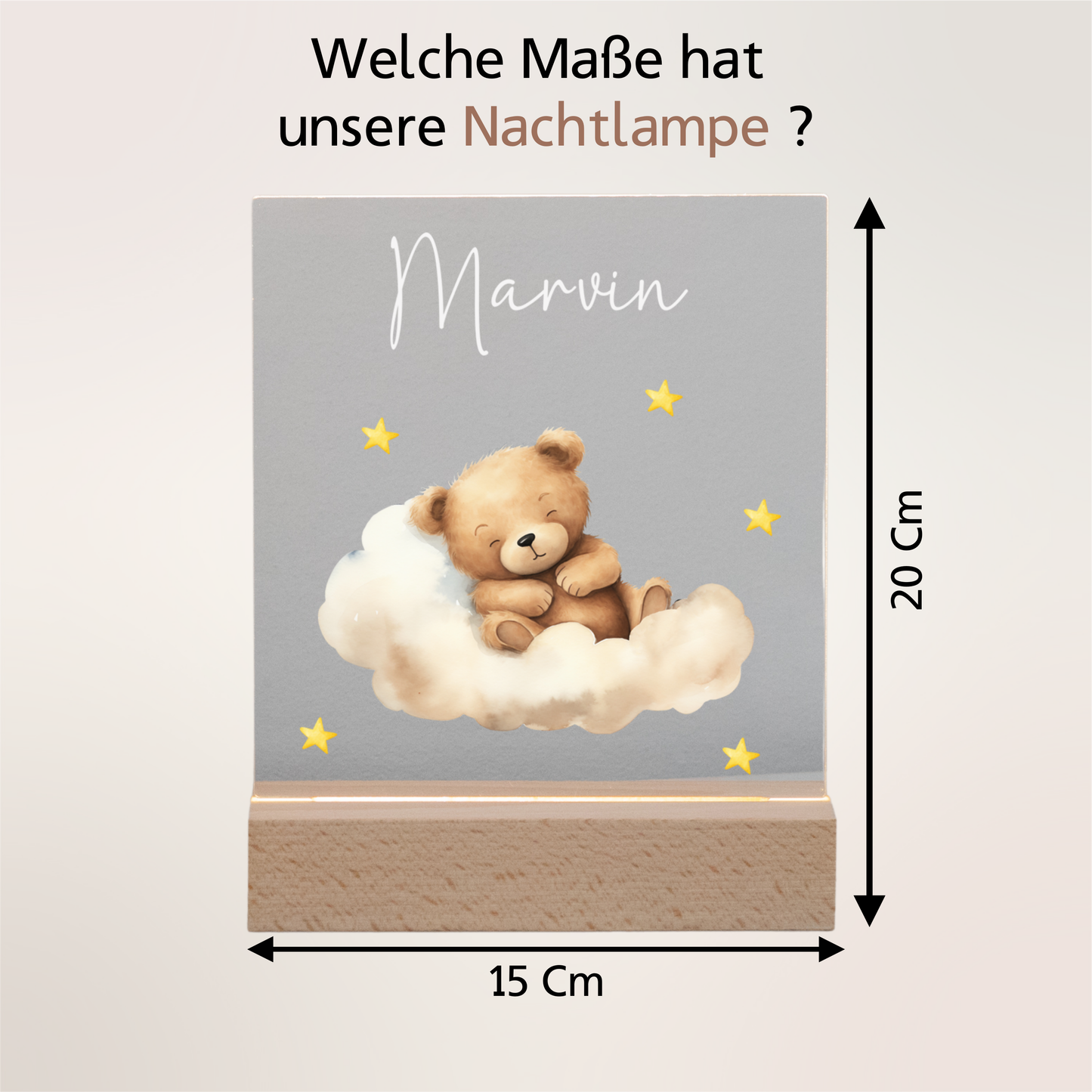 Personalisierte Nachtlampe - Bohemian Teddy
