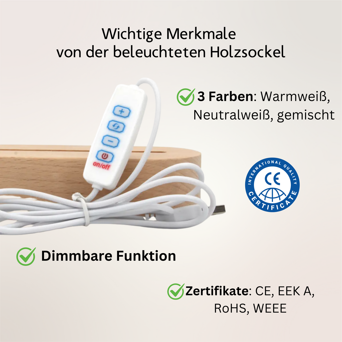 Personalisierte Nachtlampe LED - Blumenmotiv