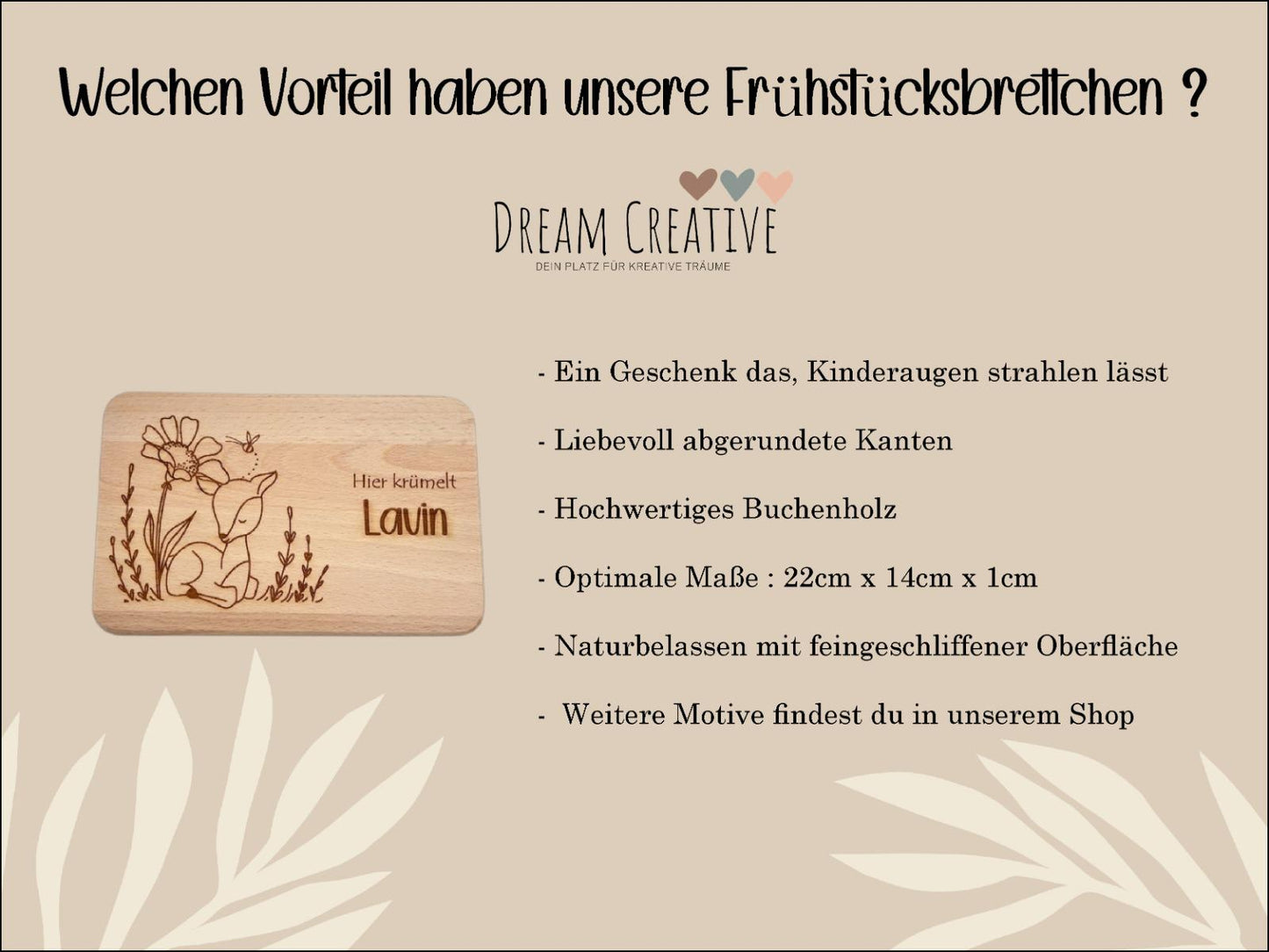 Frühstücksbrettchen Personalisiert Sweet Deer