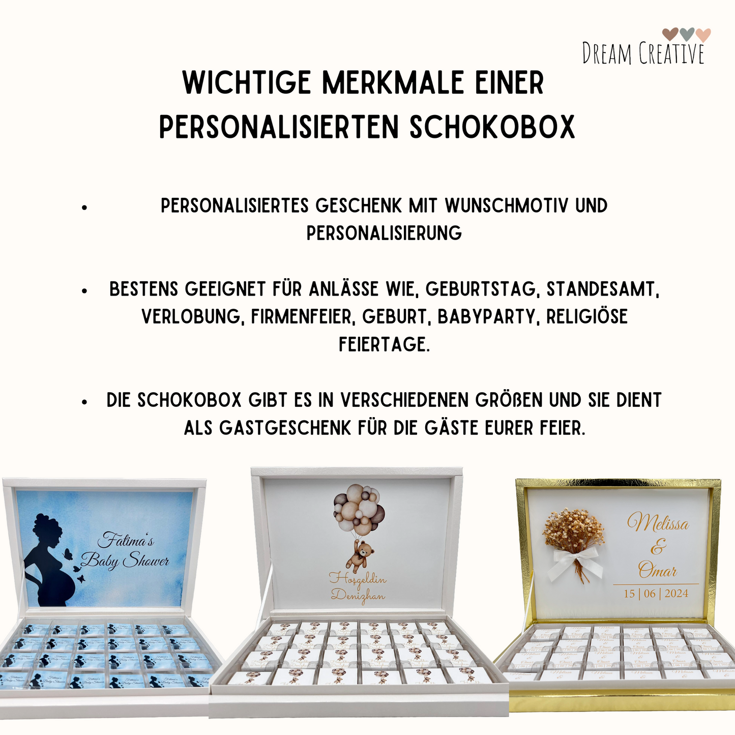 Schokobox Personalisiert - Taufe Goldenes Kreuz