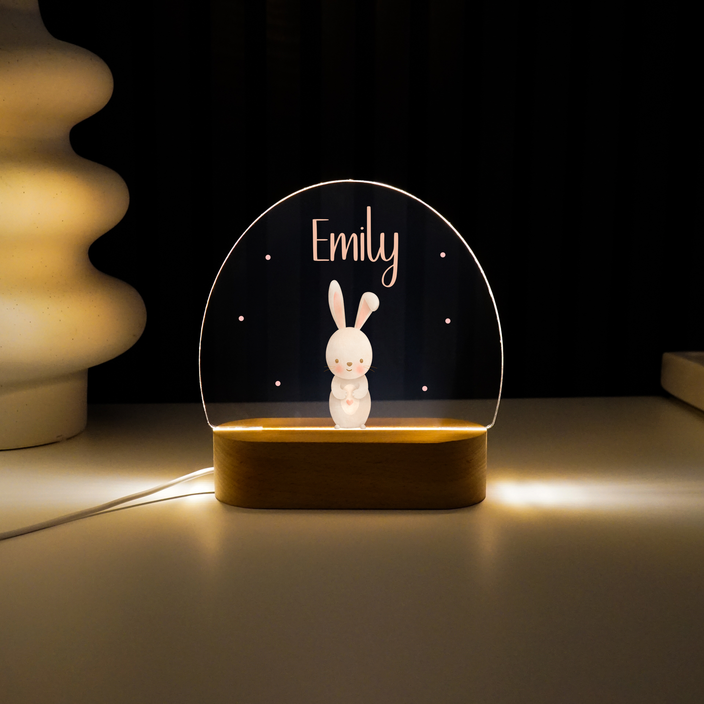 Personalisierte Nachtlampe LED - Süßer Hase