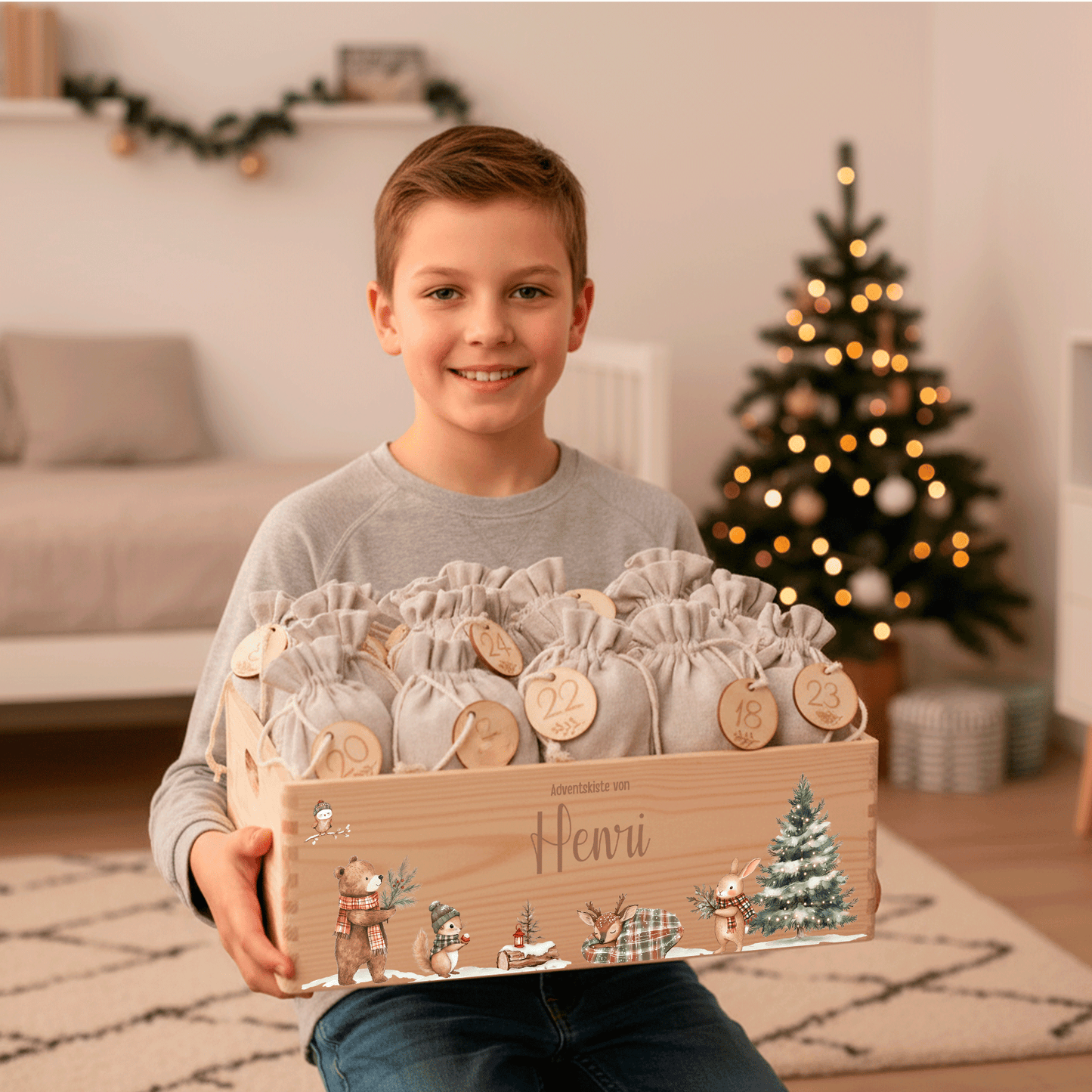 Adventskalender personalisiert zum befüllen - Winterfreunde