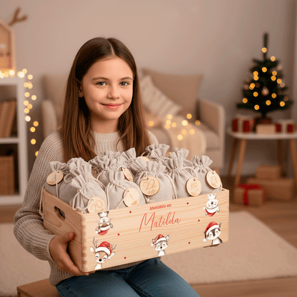 Adventskalender personalisiert zum befüllen - Weihnachtliche Bärenfreunde