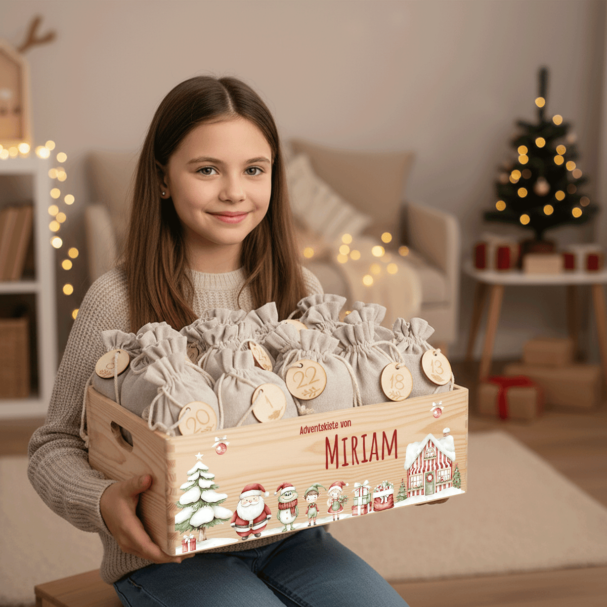 Adventskalender personalisiert zum befüllen - Weihnachtsfamilie