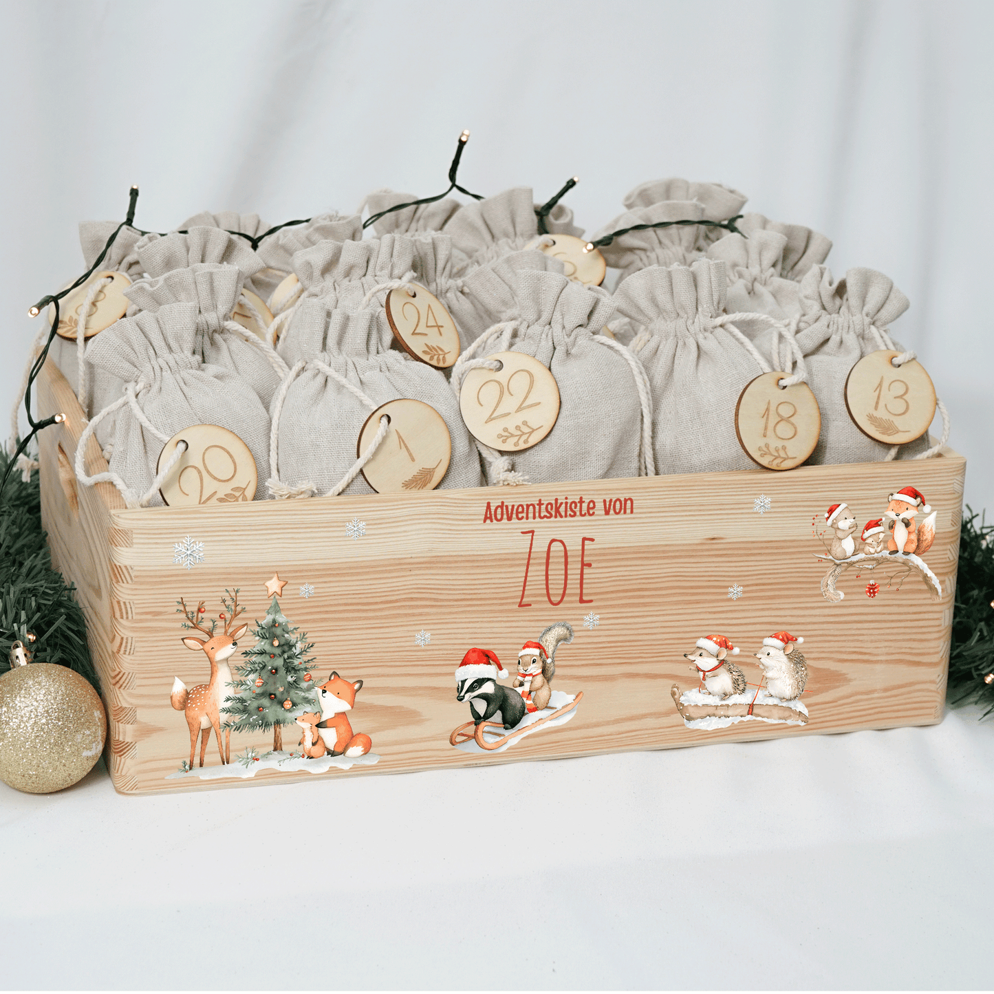 Adventskalender personalisiert zum befüllen - Waldweihnacht