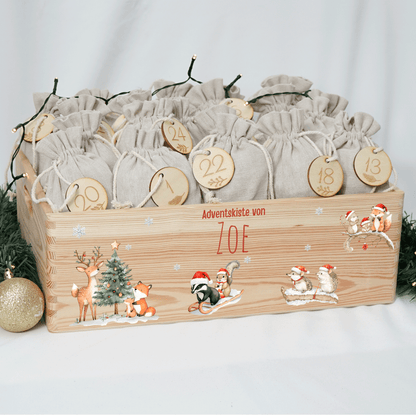 Adventskalender personalisiert zum befüllen - Waldweihnacht