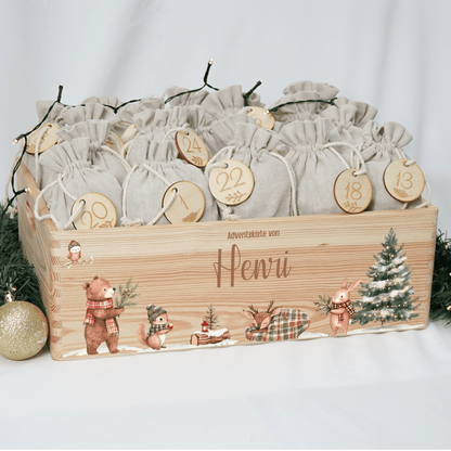 Adventskalender personalisiert zum befüllen - Winterfreunde