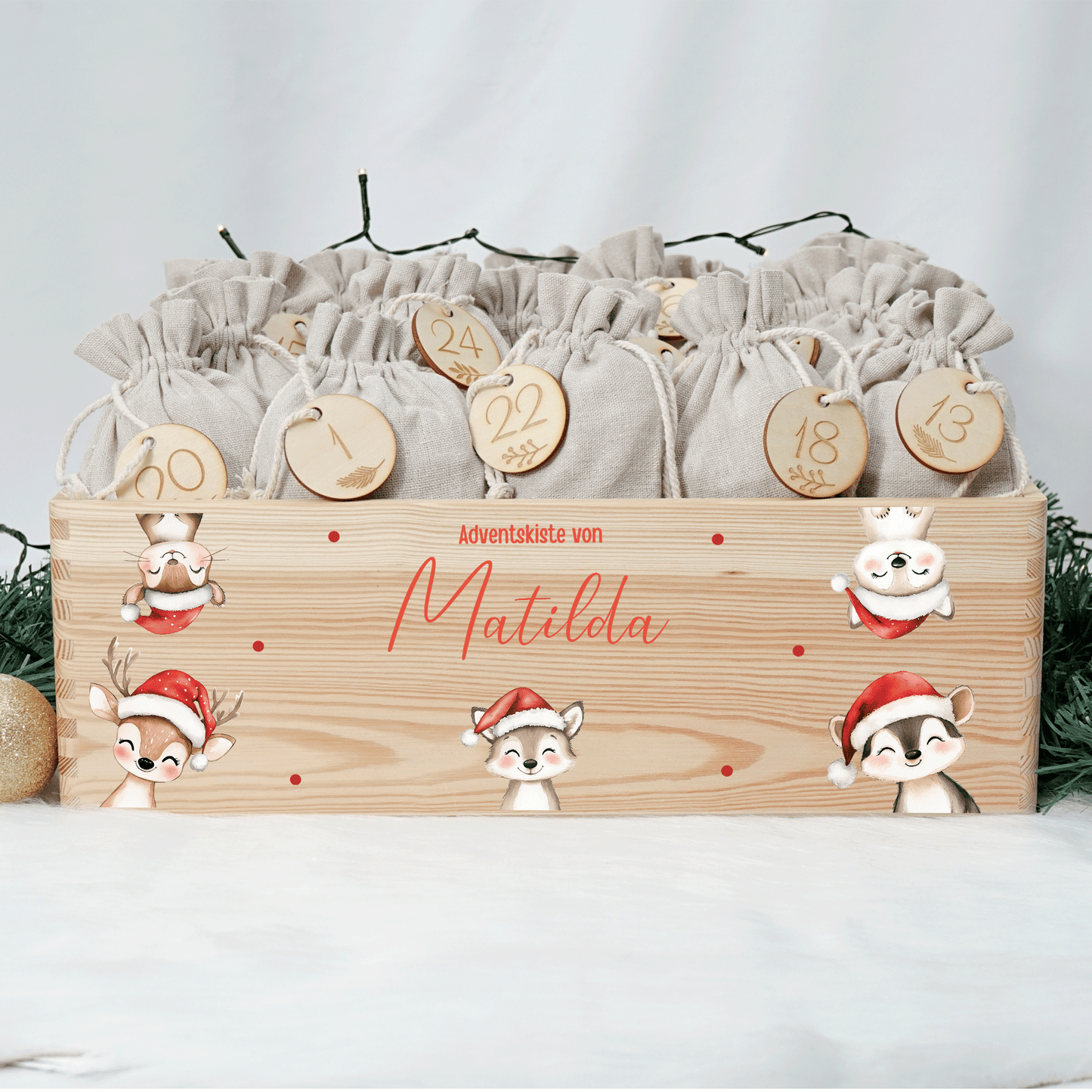 Adventskalender personalisiert zum befüllen - Weihnachtliche Bärenfreunde