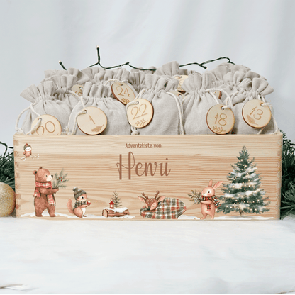 Adventskalender personalisiert zum befüllen - Winterfreunde