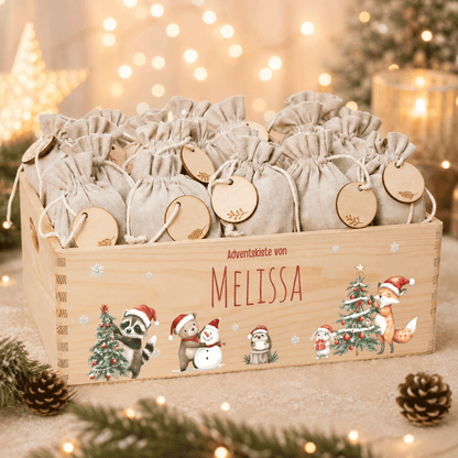 Adventskalender personalisiert zum befüllen - Waschbär & Fuchs
