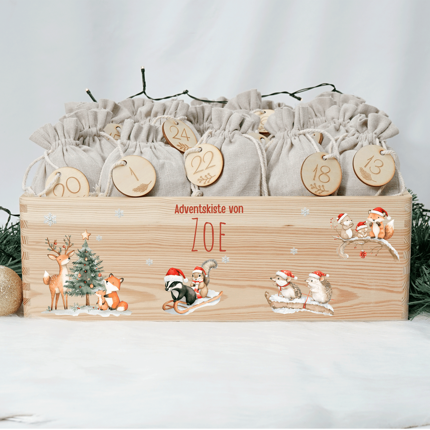 Adventskalender personalisiert zum befüllen - Waldweihnacht