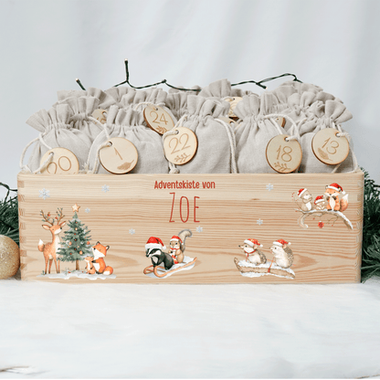 Adventskalender personalisiert zum befüllen - Waldweihnacht