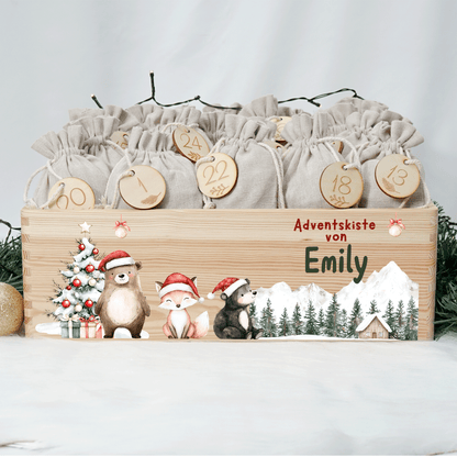 Adventskalender personalisiert zum befüllen - Nordlicht Weihnacht