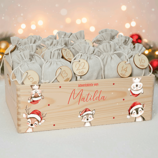 Adventskalender personalisiert zum befüllen - Weihnachtliche Bärenfreunde
