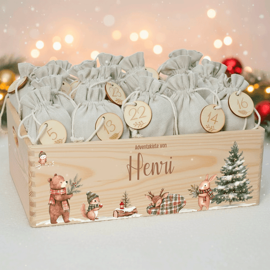 Adventskalender personalisiert zum befüllen - Winterfreunde