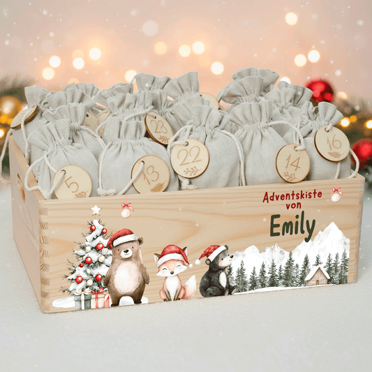 Adventskalender personalisiert zum befüllen - Nordlicht Weihnacht