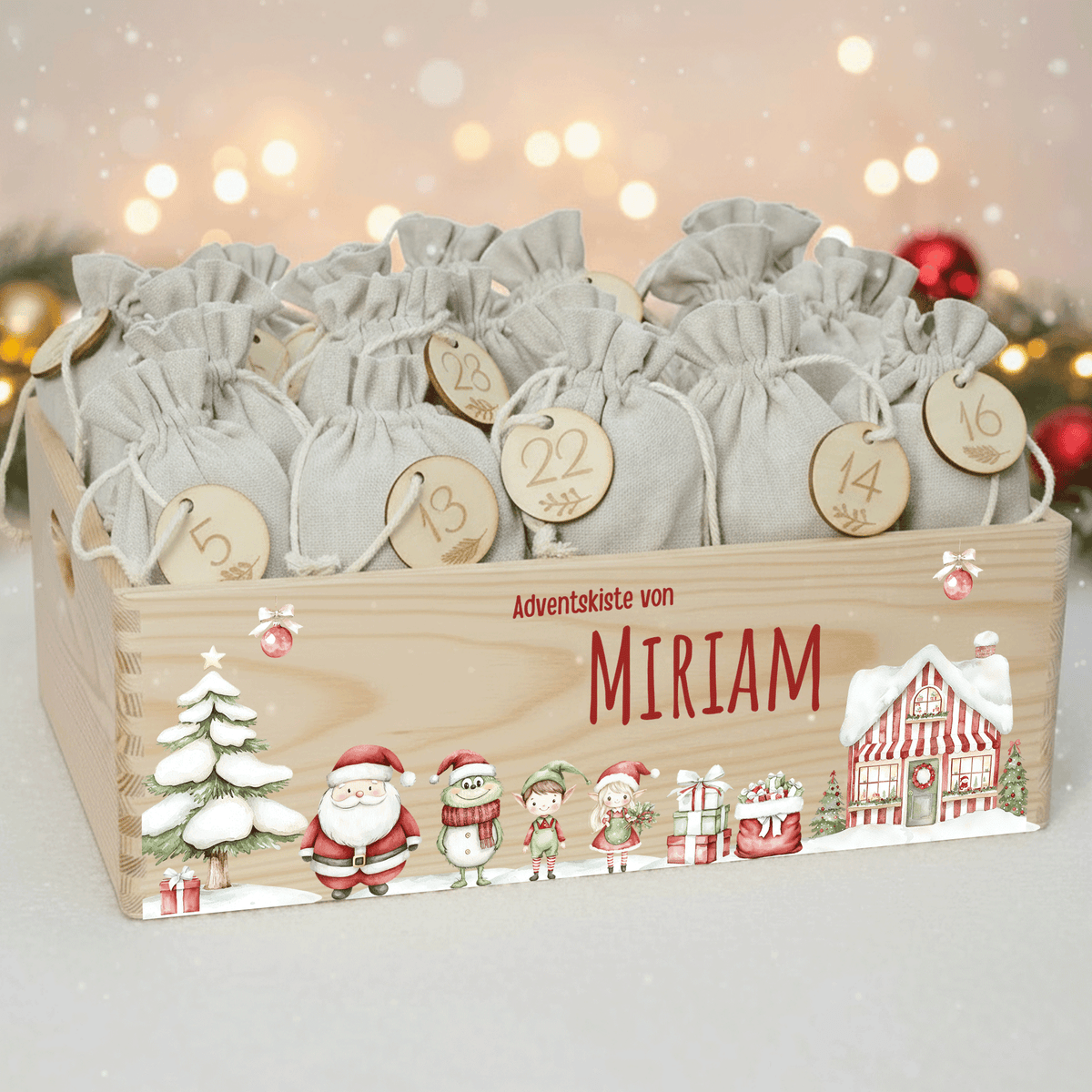 Adventskalender personalisiert zum befüllen - Weihnachtsfamilie