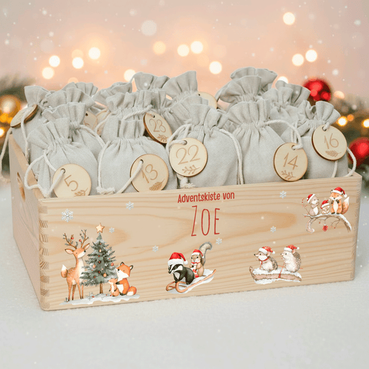 Adventskalender personalisiert zum befüllen - Waldweihnacht