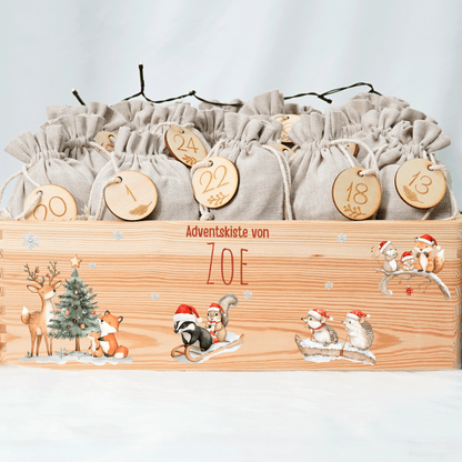 Adventskalender personalisiert zum befüllen - Waldweihnacht