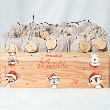 Adventskalender personalisiert zum befüllen - Weihnachtliche Bärenfreunde