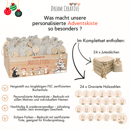 Adventskalender personalisiert zum befüllen - Weihnachtszauber