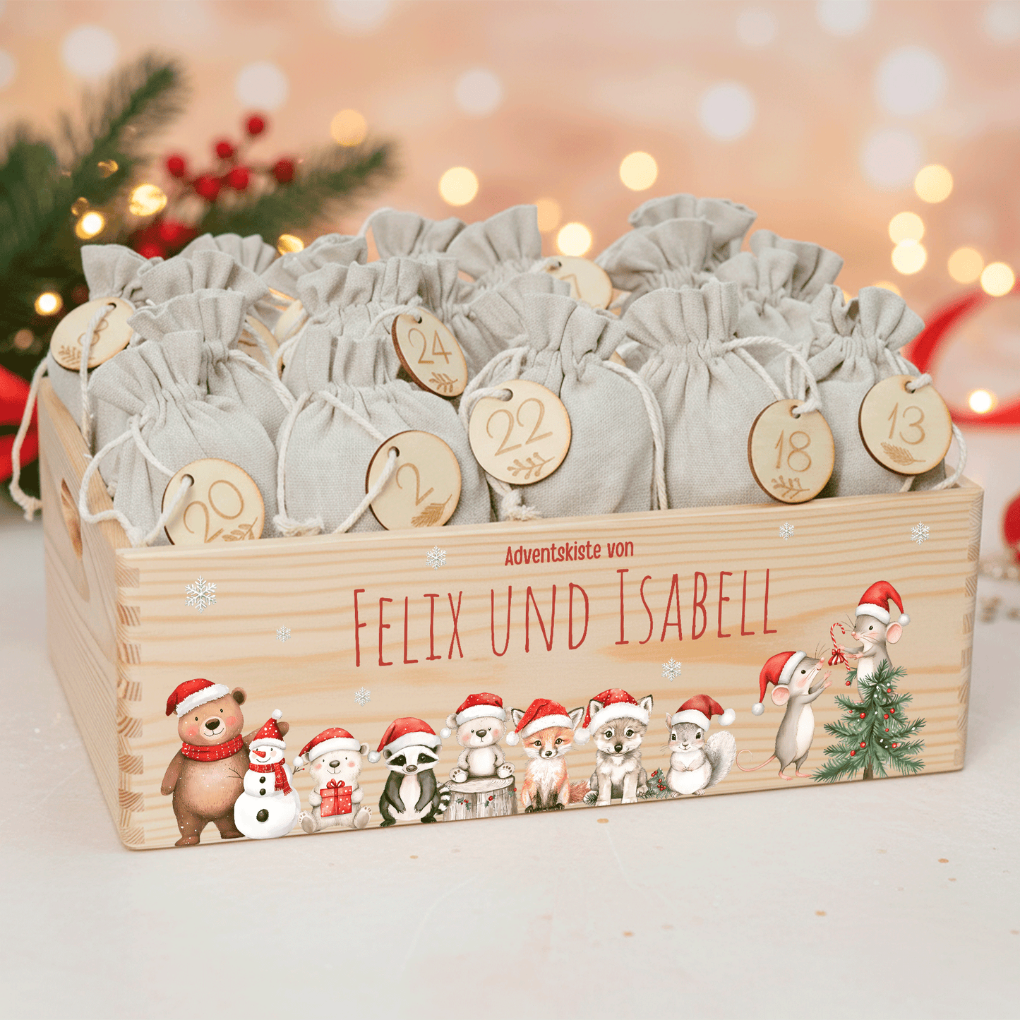 Adventskalender personalisiert zum befüllen - Christmas Friends