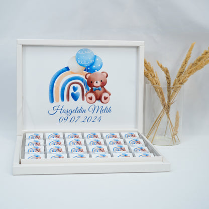 Chocolate Box Personalized - Teddy Bear Blue