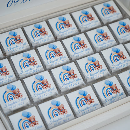 Chocolate Box Personalized - Teddy Bear Blue