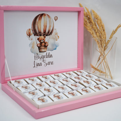Personalized Chocolate Box - Boho Bear Motif