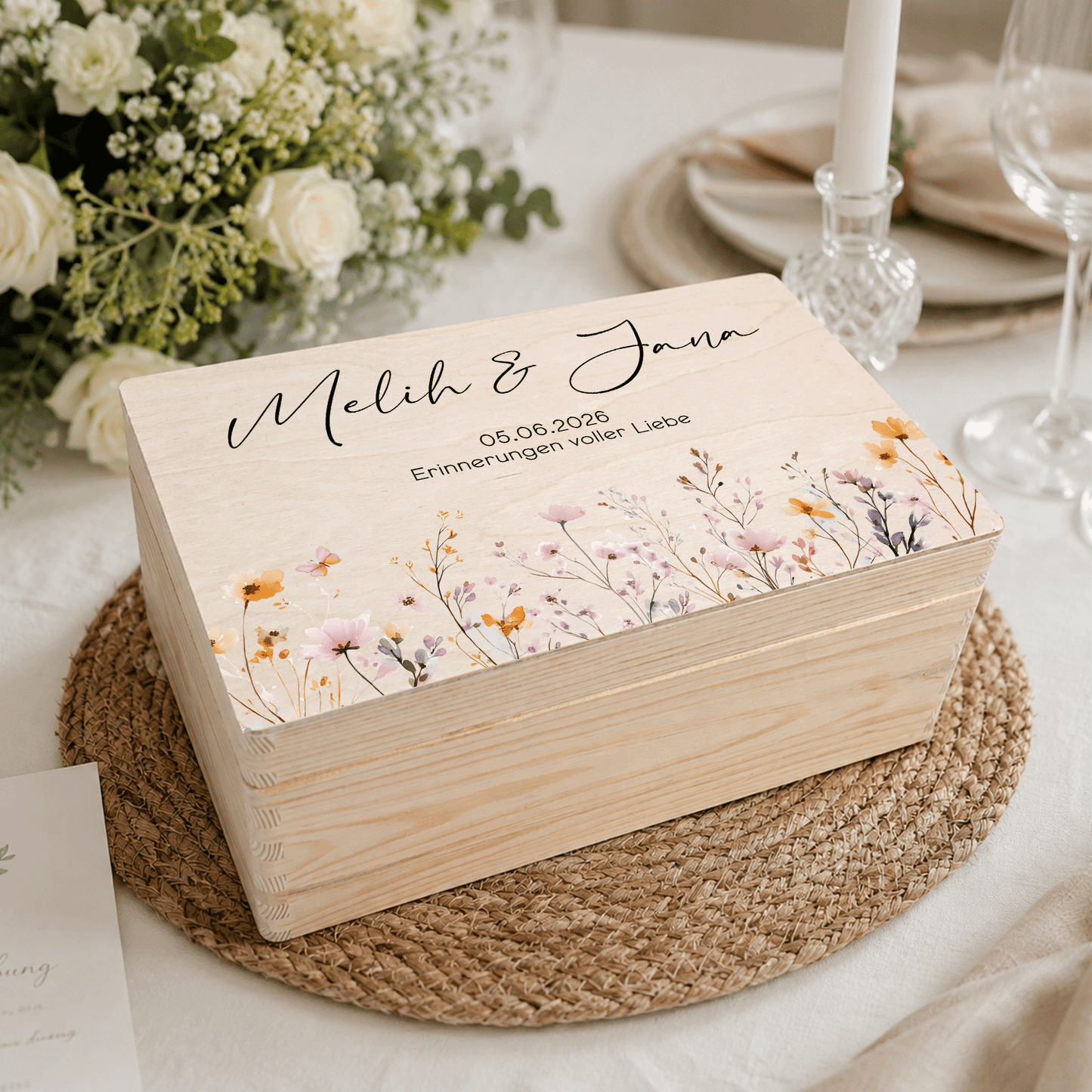 Erinnerungskiste | Standesamt, Verlobung, Hochzeit - Romantische Wildblumen